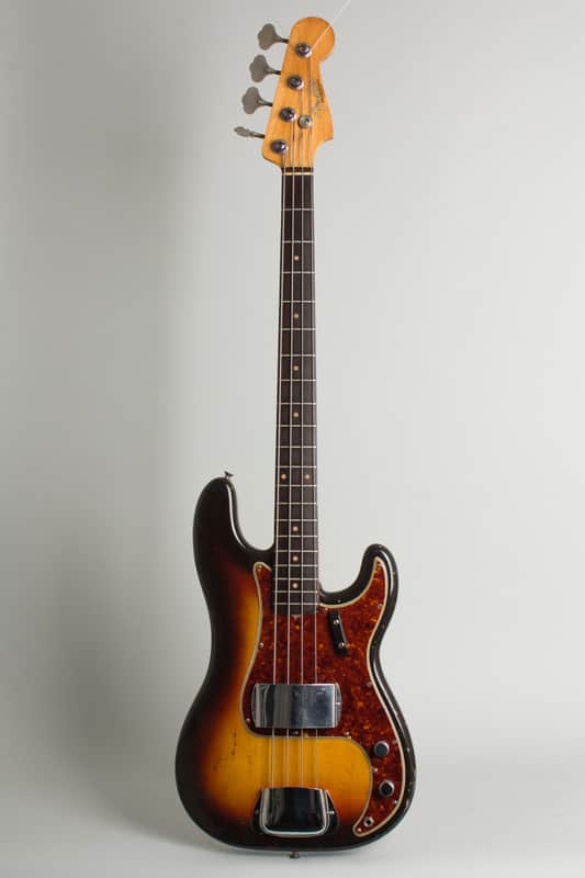 Fender Precision Bass Solid Body Electric Bass Guitar (1961), ser. #61838, original brown tolex hard shell case. image 1
