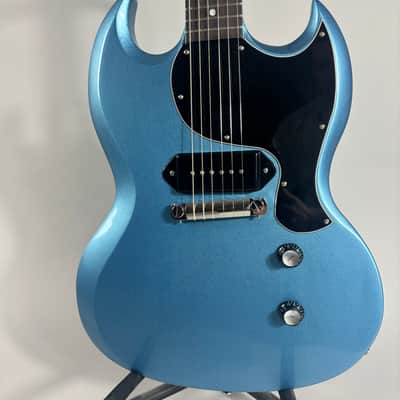 Brown Bear Guitars SG Junior Pelham Blue Metallic Lollar P90 Savvy Bridge image 1