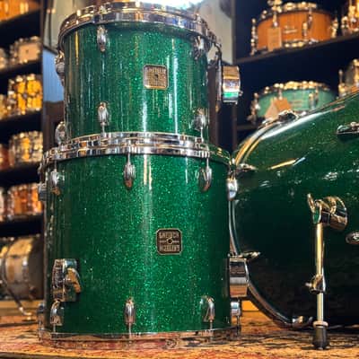 USED 1990's Gretsch Square Badge USA Custom in Green Sparkle - 18x20, 10x12, 14x15 image 5