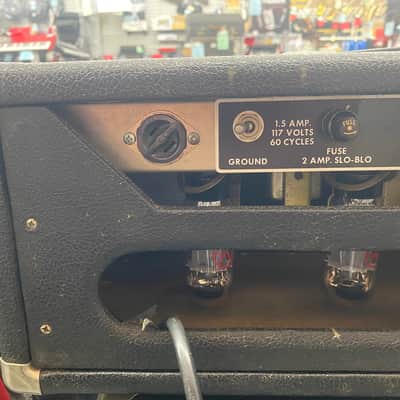 Fender Black Panel Bandmaster 40-Watt 2-Channel Guitar Amp Head with 2x12 Cabinet 1966-67 image 9