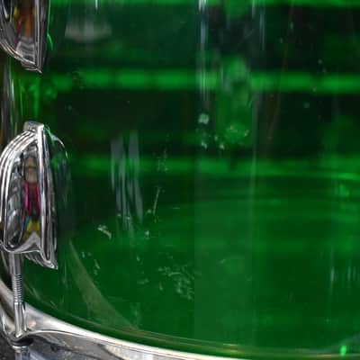 Vintage Ludwig Green Vistalite 13", 16", 24" Drum Kit image 13