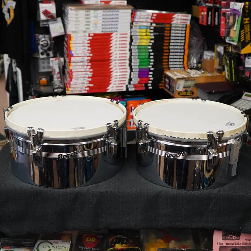 Vintage 1960s Rogers USA Chrome Timbales 13