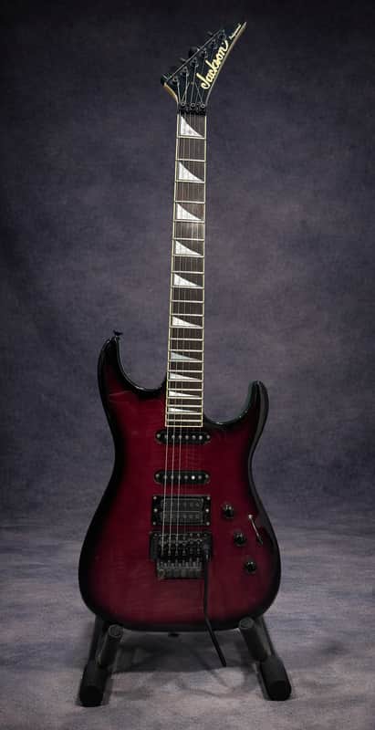 Jackson Professional Dinky LT - MIJ- 1991-1992 - Red Flame - Upgraded image 1