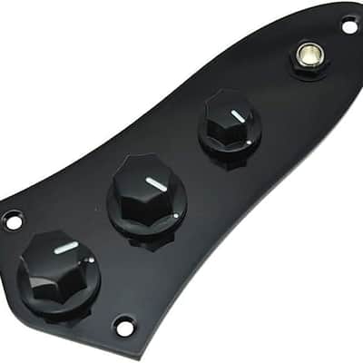 Fully Loaded Control Plate Pre-Wired Control Plate with Wiring Harness for Jazz J Bass Black image 2