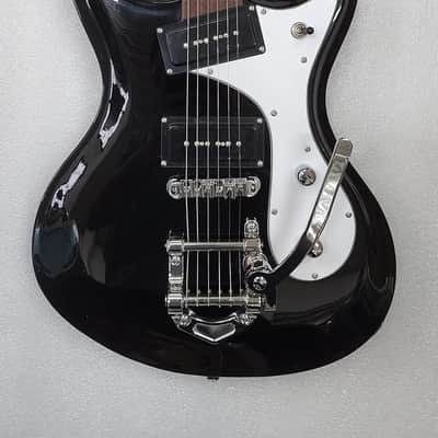 6 String Solid Body Electric Guitar, Black image 3