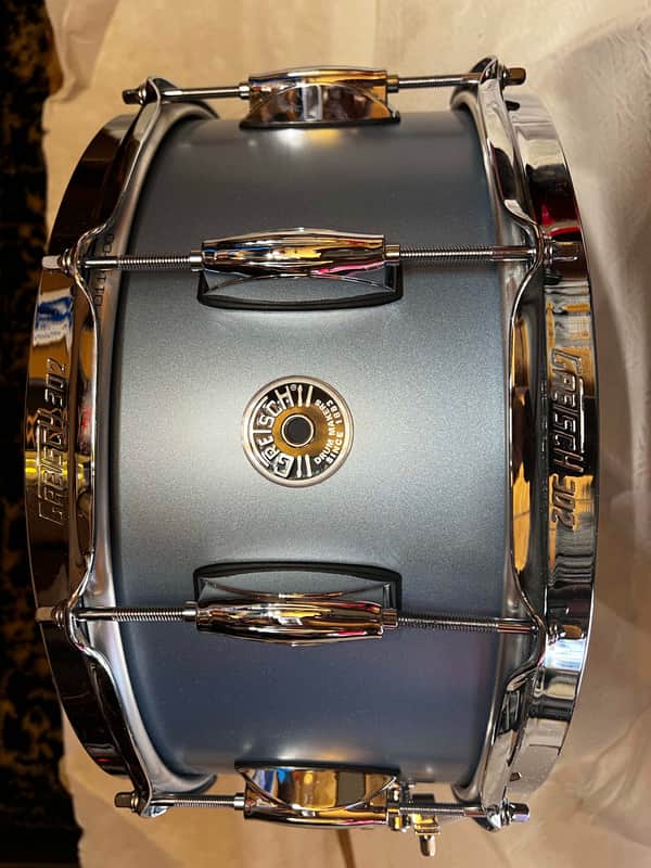 (MINT) Gretsch 6.5" x 14" Brooklyn Snare Drum - Satin Ice Blue Metallic image 1