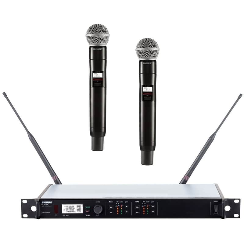 SHURE ULXD4D/SM58=-G57 Dual Channel / Dual Mic Rackmount Digital Dante Handheld  Wireless System image 1
