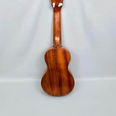 Vintage *RARE* SAM F. CHANG HONOLULU HAWAIIAN KOA 20 3/4” Soprano Ukulele w/Case image 14