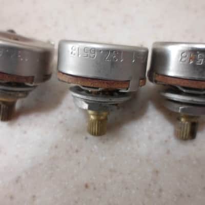 Vintage 1965 Fender Stratocaster Pots 250K Crater Bottom CTS Potentiometers image 2
