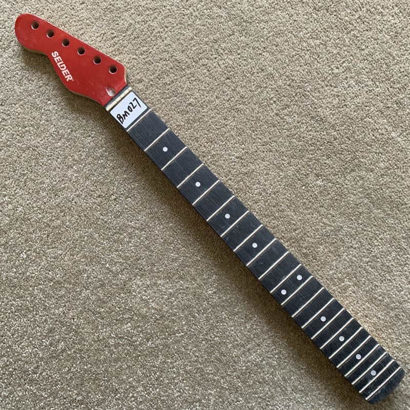 Red Left Handed Maple Wood Guitar Neck, 22 Frets Rosewood Fingerboard Fretboard image 1