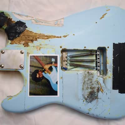 Billie Joe Armstrong Blue Electric Guitar BJ Replica Relic and Gig Bag Green Day image 10