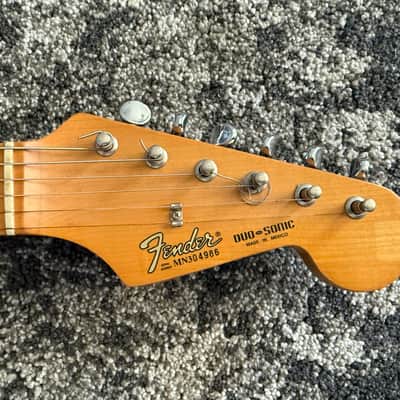 Fender Duo Sonic Reissue Vintage 1993 MIM Black Maple Fretboard Guitar + Gig Bag image 7