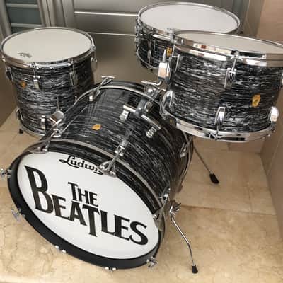 Ludwig Down Beat 1968 Black oyster pearl wrap delmar image 4