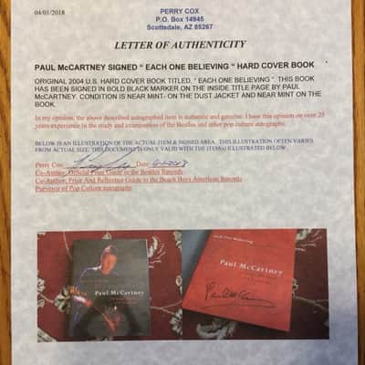 The Ultra Rare Beatles Paul McCartney Signed Autographed Book Each One Believing (Perry Cox COA) image 5
