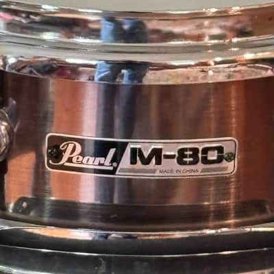 Pearl M-80 Brushed Pewter Auxiliary Effect Snare Drum 4 x 10" 6 Lugs image 2