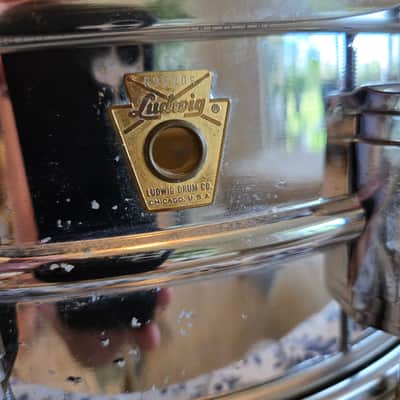 1968 Ludwig LM400 Supraphonic 5x14" 10-Lug Aluminum Snare Drum with Keystone Badge image 2