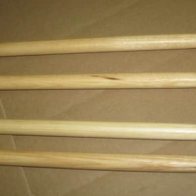 TWO new pairs (no packaging) near A+ Musician's Gear Hickory Drumsticks similar in size & head to Promark Finesse 718: small round tip, Length: 16 1/4" / 412.8mm, Diameter: .551" / 14mm, satin finish (plain, meaning NO graphics / NO paper sleeve) image 14