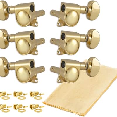 Guitar Tuners, Tuning Machines Set 3+3 18:1 Gold Mid-Size Tuning Keys image 1