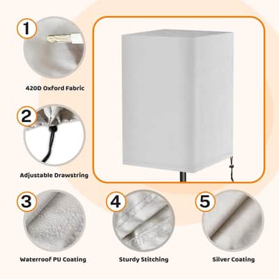 8 Inch Outdoor Speaker Cover, PA/DJ Lightweight Powered Speaker Cover Bag, Upright Powered Speaker, Protective Cloth Cover Bag for Audio, SandProof Dustproof Waterproof Protection -Gray image 2