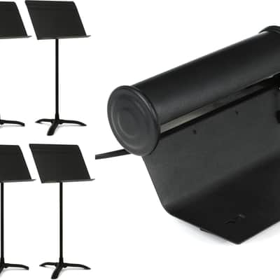 Manhasset Model 48 Symphony Music Stand 6-pack - Black Bundle with Manhasset M57 - Model# 1000 image 1