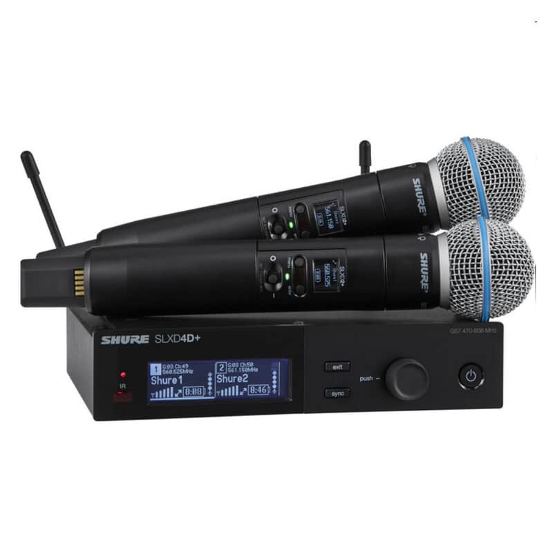 SHURE SLXD24D+/B58-G57 Dual Handheld Rackmount Digital Wireless Mic System image 1