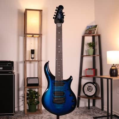 MusicMan Majesty 7 John Petrucci Signature Electric Guitar - Ebony Fingerboard, Titan Blue image 16