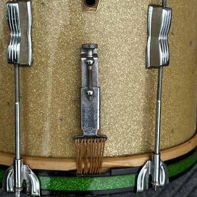 Vintage WFL LUDWIG 12x15 Parade Marching Mid-50's Snare Drum Mahogany 3PLY Silver Sparkle image 5