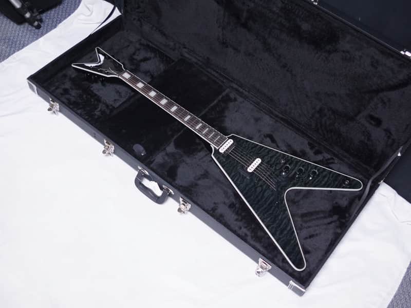 Dean V Select electric guitar Quilted Maple Trans Black NEW w/ Hard Case image 1
