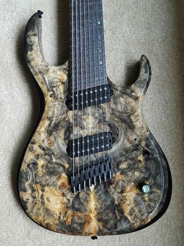 Kiesel/Carvin KM8 Kiesel 70th Anniversary Premium Multiscale 8 String Guitar 2016 Natural Buckeye Burl image 1