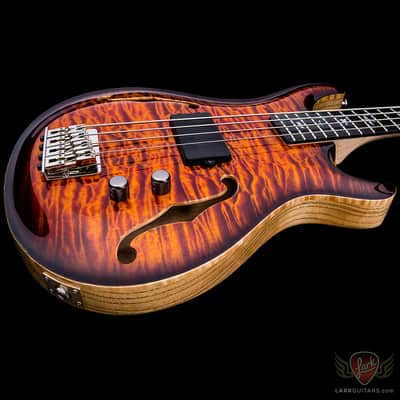 PRS Private Stock #5913 January 2016 GOTM Hollowbody Bass 4 - Electric Tiger Smoked Burst (152) image 8