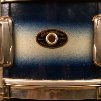 1950s Slingerland 5x14 Blue and Silver Duco Student Radio King Snare Drum image 9