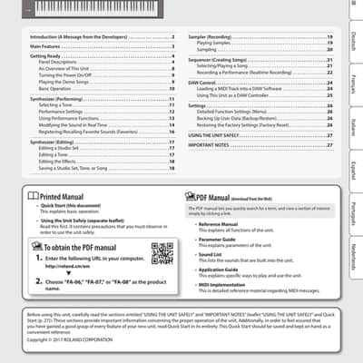 Roland FA-08 — 7 in 1 Owners Manual Guide Instructions — 379 Pages — USA Made image 11