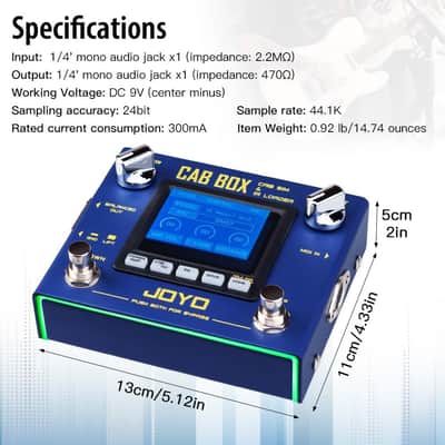 Cabinet Modeling and Power Amp Simulator Effect Pedal Supports Third Party IRs Loading for Electric Guitar & Bass (Cab-Box R-08) image 3