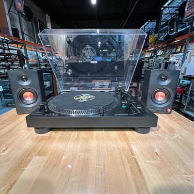 Audio-Technica AT-LP120XUSB-BK Direct-Drive Manual Turntable Package with Edifier MR3 Bluetooth Speakers image 2