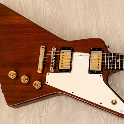 1990s Burny REX-80 Explorer Vintage Electric Guitar Walnut w/ Case, Japan Fernandes image 8
