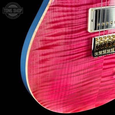 PRS TSG Exclusive Wood Library DGT 10 Top Bonnie Pink w/Frost Blue Metallic Back w/case 0427906 image 6