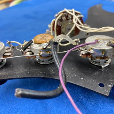 Fender Stratocaster Pickup Set 1979 gray bottom wired pickguard vintage 70's Strat image 7