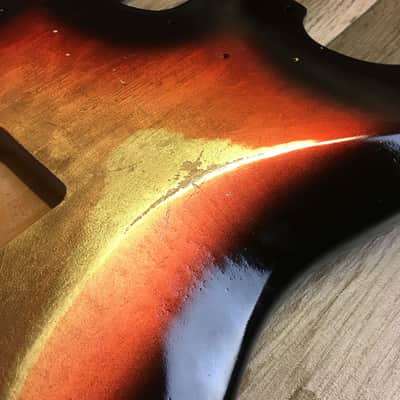 Made to Order - FRANCHIN Mercury guitar body Relic Aged Nitro Lacquer OVER METALLIC LEAF (Sunburst/ Black/ White/ Blue/ Green/ Yellow/ Red/ Pink/ Burgundy/ Purple/ Gold/ Silver/ Copper, etc.) Basswood Poplar Stratocaster-Strat-S-Style Made in Italy image 6