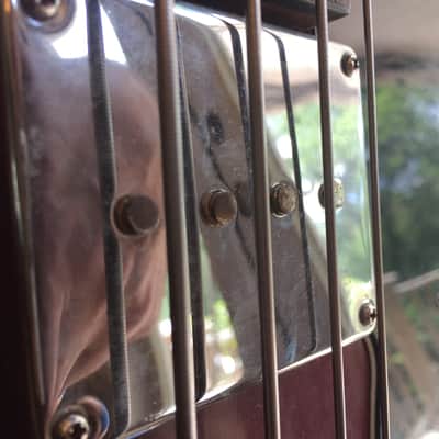 Global 495 B Bass Guitar (SG EB3 Short Scale) 1970's Aged Cherry image 9