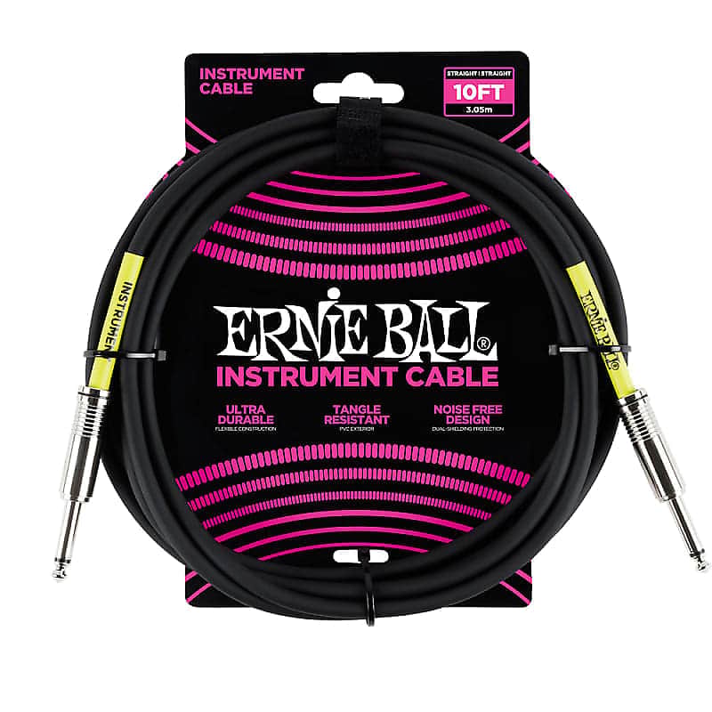 New Old Stock Ernie Ball P06048 Ultraflex 1/4" TS Straight Instrument Cable - 10' 2010s - Black image 1