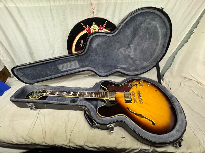 Epiphone Sheraton II 2 Semi-Hollowbody Guitar with Case - MIK Korea 2003 - Vintage Sunburst image 1