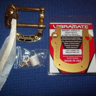 Bigsby USA MADE B5 LEFT-HANDED & Lefty Vibramate - GOLD