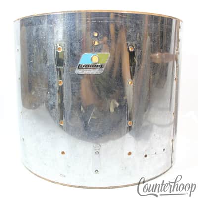 *Ludwig 12x15" Marching Snare/Tom Drum Shell 6Ply Maple Chrome COW Wood Wrap 80s image 2