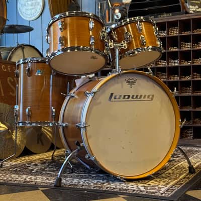VINTAGE 1970's Ludwig Hollywood Outfit in Natural Mahogany - 14x22, 8x12, 9x13, 16x16 image 1