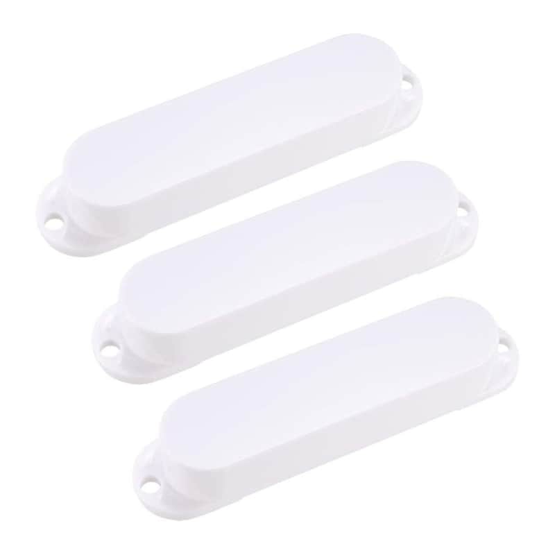Stratocaster Single Coil Pickup Cover Set (No Holes) - White 3 Pcs image 1