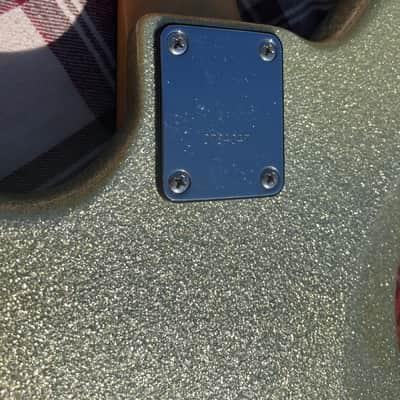 Los Straitjackets ed. DiPinto Galaxie Bass 2010s - Silver Sparkle with Gold Pearl Pickguard image 8