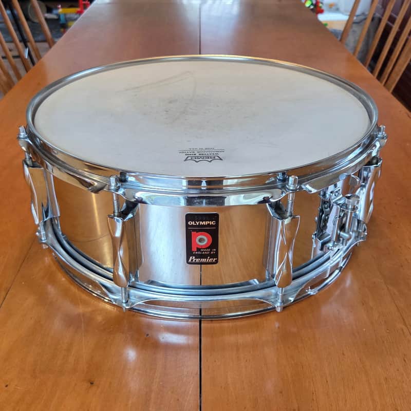 Premier Olympic 5.5x14" chrome over steel (COS) snare drum 1970s image 1