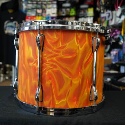 Tama Superstar Series 14" Birch/Basswood Tom w/ DieCast Hoops - Orange Satin Flame | 11x14" image 3
