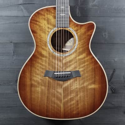 Taylor Custom Grand Auditorium Figured Walnut Acoustic-Electric Guitar | Shaded Edgeburst | ES2 Electronics image 1