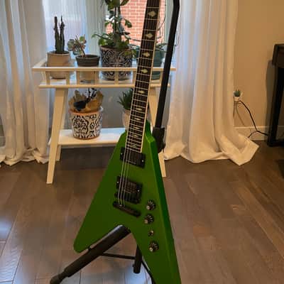 Gibson Dave Mustaine Flying V EXP Rust In Peace Electric Guitar 2022 Alien Tech Green image 1